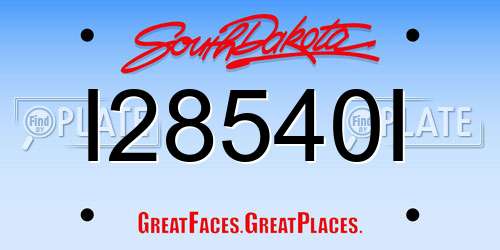 I28540I South Dakota License Plate