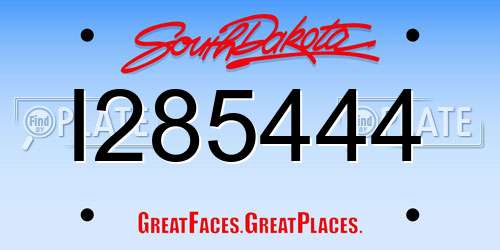 I285444 South Dakota License Plate
