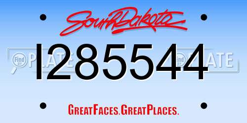 I285544 South Dakota License Plate