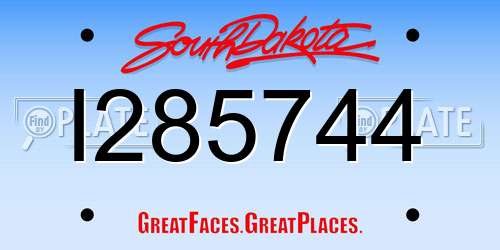 I285744 South Dakota License Plate
