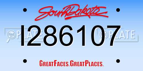 I286107 South Dakota License Plate