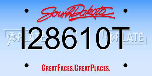 I28610T South Dakota License Plate