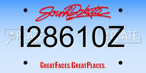I28610Z South Dakota License Plate