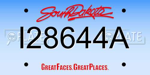 I28644A South Dakota License Plate