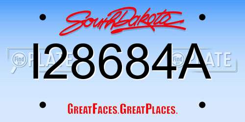 I28684A South Dakota License Plate