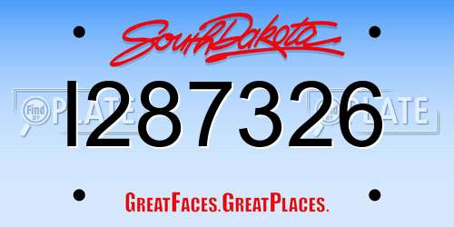 I287326 South Dakota License Plate