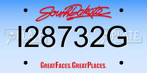 I28732G South Dakota License Plate