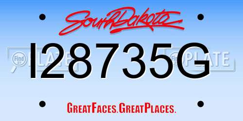 I28735G South Dakota License Plate