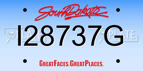 I28737G South Dakota License Plate