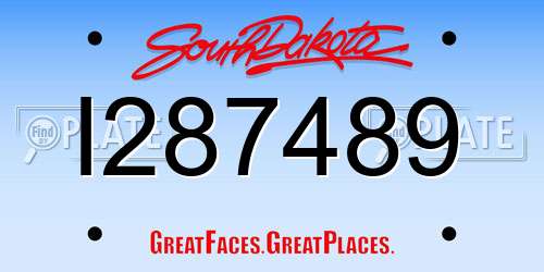 I287489 South Dakota License Plate
