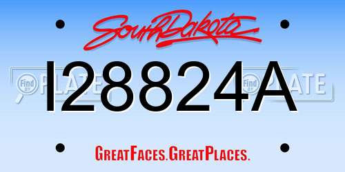I28824A South Dakota License Plate