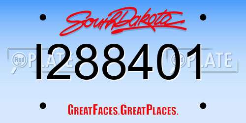 I288401 South Dakota License Plate