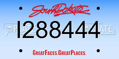 I288444 South Dakota License Plate