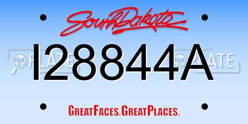 I28844A South Dakota License Plate