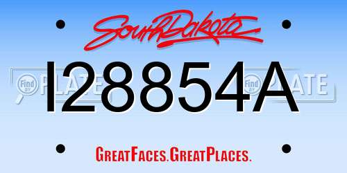 I28854A South Dakota License Plate