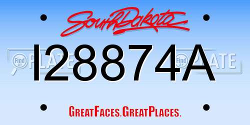 I28874A South Dakota License Plate