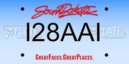 I28AAI South Dakota License Plate