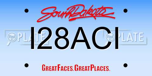 I28ACI South Dakota License Plate