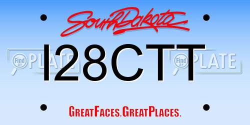 I28CTT South Dakota License Plate