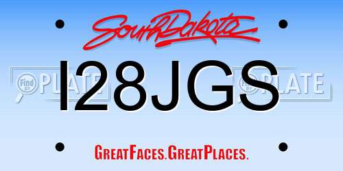 I28JGS South Dakota License Plate