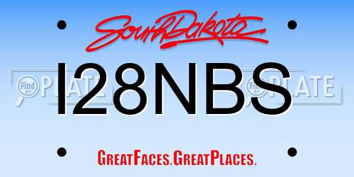 I28NBS South Dakota License Plate