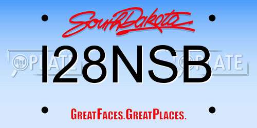 I28NSB South Dakota License Plate