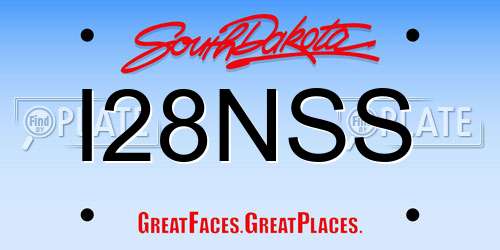I28NSS South Dakota License Plate