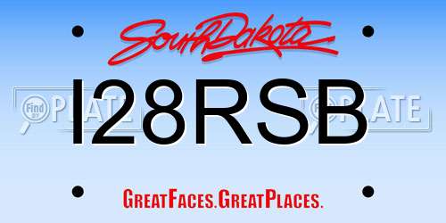I28RSB South Dakota License Plate