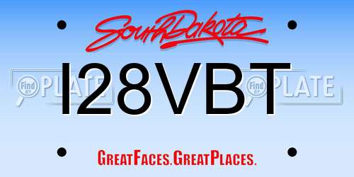 I28VBT South Dakota License Plate