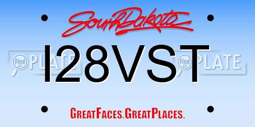I28VST South Dakota License Plate