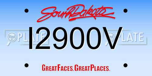 I2900V South Dakota License Plate