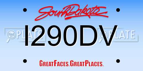 I290DV South Dakota License Plate