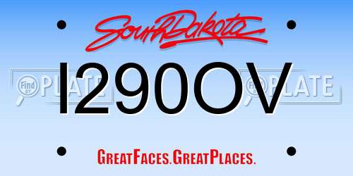 I290OV South Dakota License Plate