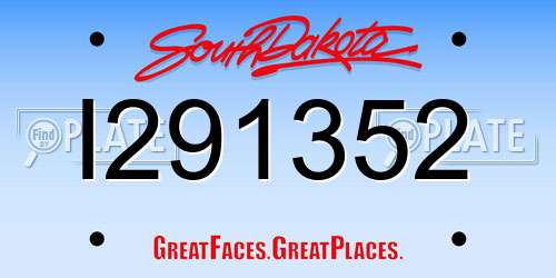 I291352 South Dakota License Plate