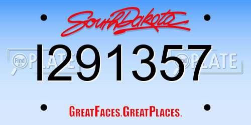 I291357 South Dakota License Plate