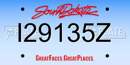I29135Z South Dakota License Plate