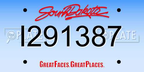 I291387 South Dakota License Plate