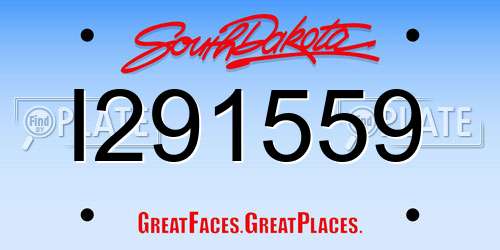 I291559 South Dakota License Plate