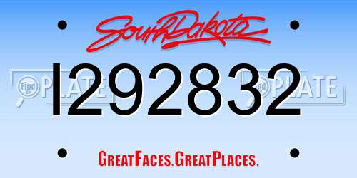 I292832 South Dakota License Plate