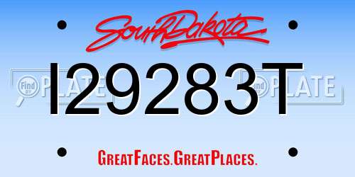 I29283T South Dakota License Plate