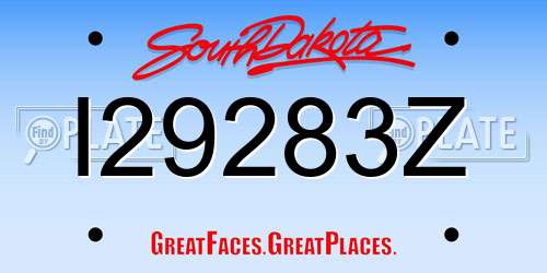 I29283Z South Dakota License Plate