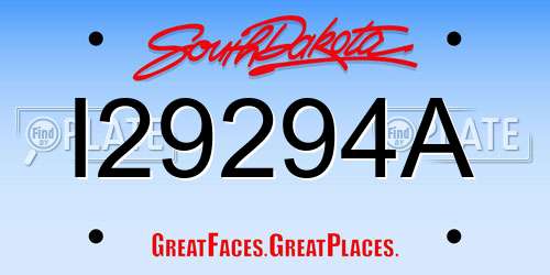 I29294A South Dakota License Plate