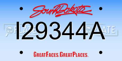 I29344A South Dakota License Plate