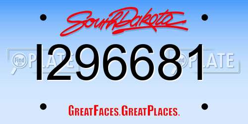 I296681 South Dakota License Plate