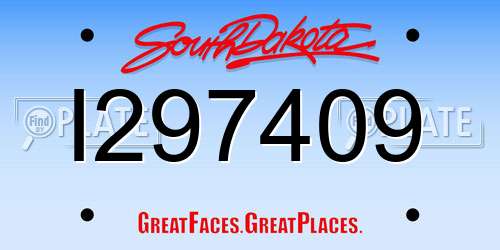 I297409 South Dakota License Plate