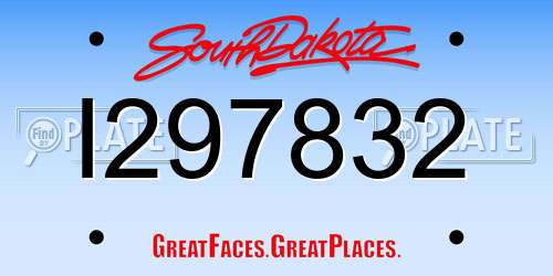 I297832 South Dakota License Plate