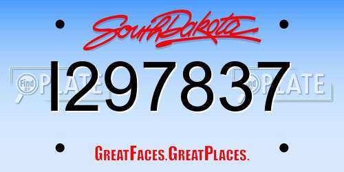 I297837 South Dakota License Plate