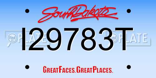 I29783T South Dakota License Plate