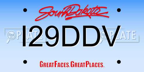 I29DDV South Dakota License Plate
