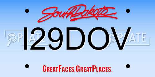 I29DOV South Dakota License Plate
